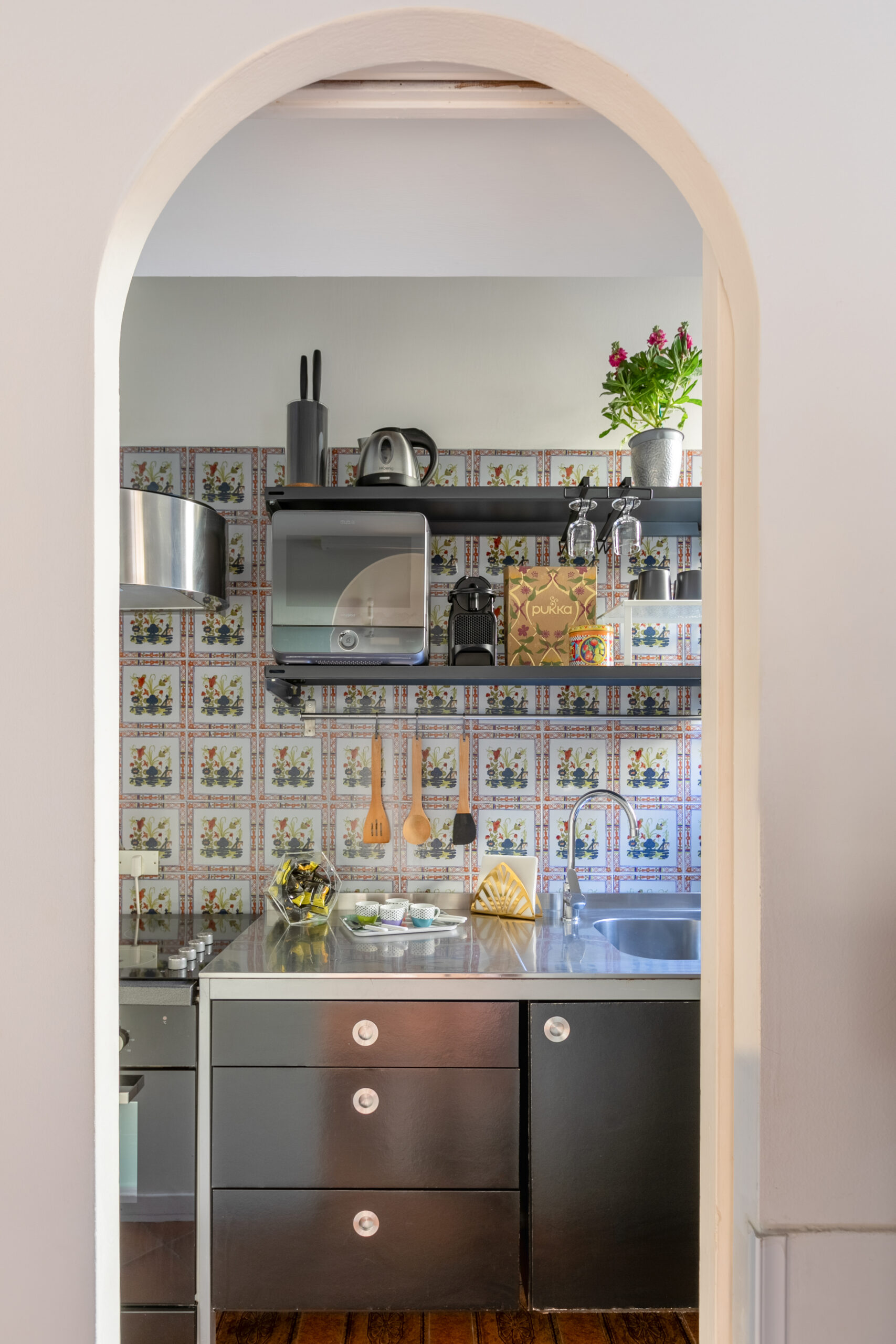 Kitchen at Quiet Trevi Fountain Apartment in Rome
